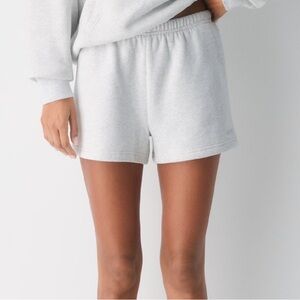 Women's Light Gray mid rise sweat Shorts